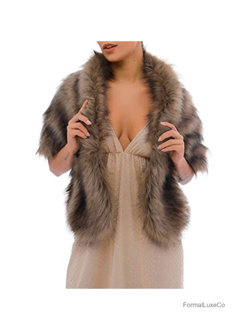 Faux Fur Wedding Shawl Wrap Winter Bridal Stole Soft